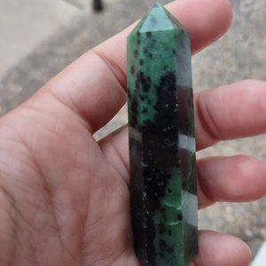 Natural Green Epidote crystal mini tower